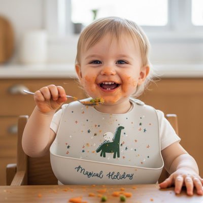 Bavoir silicone | Ultra - pratique sans BPA - Bébéconvoité