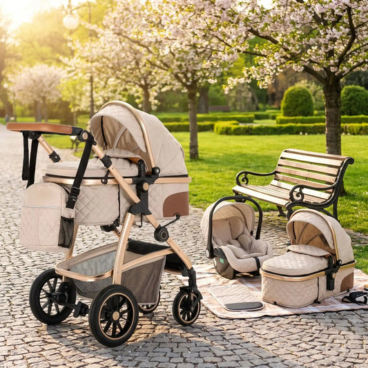 bébé poussette 3 en 1  evolutive couleur blanc
